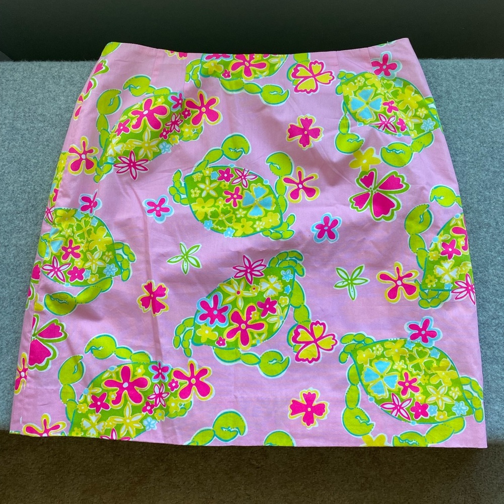 Lily Pulitzer Floral Crab Skirt 8 Petite